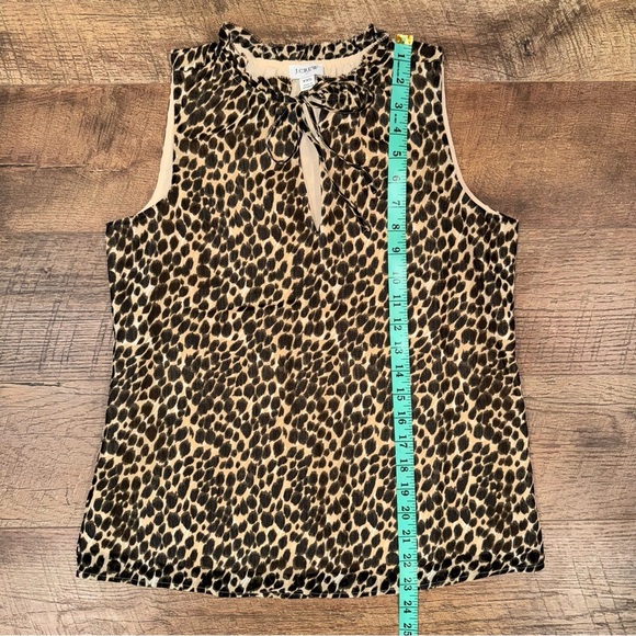 NWT J. Crew Leopard Print Tie-Neck Ruffle Tank Top - Picture 11 of 13